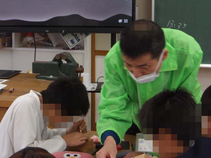 川北町立橘小学校の出前はんこ講座です。